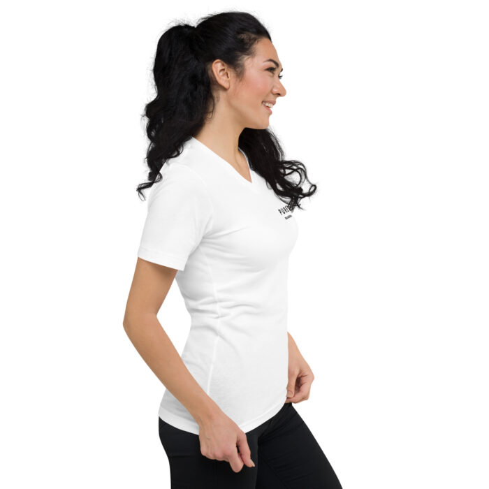 T-shirt donna bianca maniche corte con scollo a V