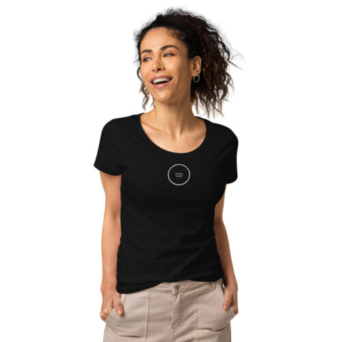 T-shirt donna nero in tessuto organico