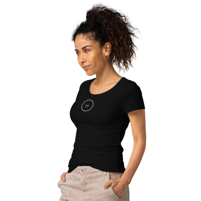T-shirt donna nero in tessuto organico
