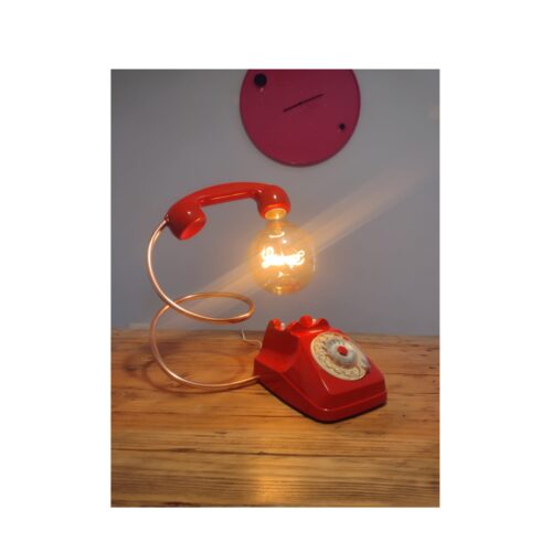 Lampada fatta a mano modello telefono Sip colore rosso lampada LOVE