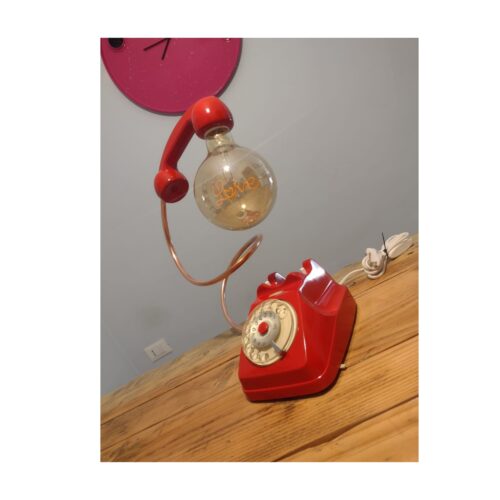 Lampada fatta a mano modello telefono Sip colore rosso lampada LOVE