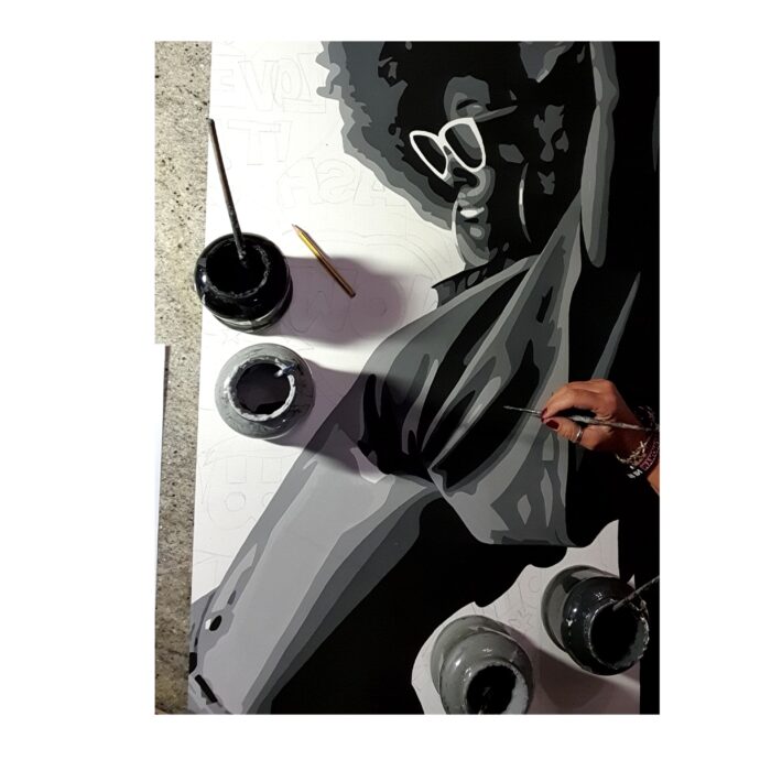 Quadro pop art dipinto a mano BLACK WOMAN "La bellezza della donna black in versione tutta pop"
