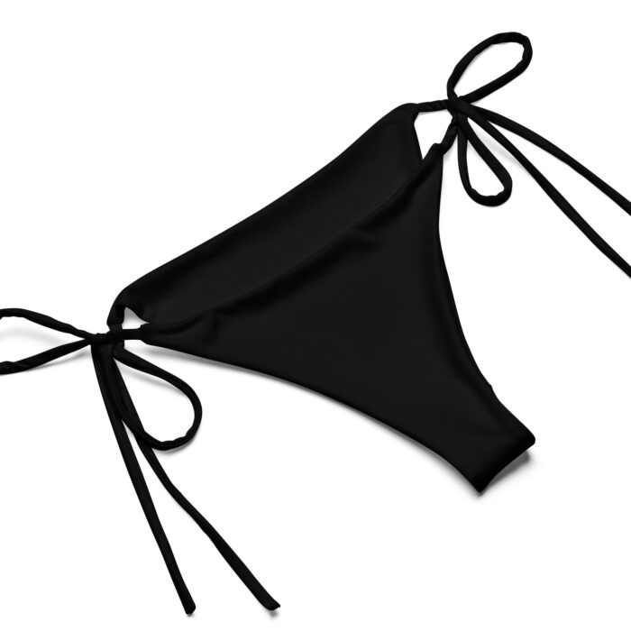 Bikini nero in tessuto riciclato con lacci modello PURE BLACK