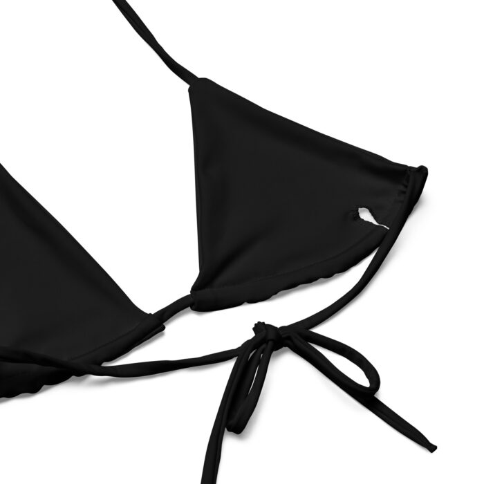 Bikini nero in tessuto riciclato con lacci modello PURE BLACK