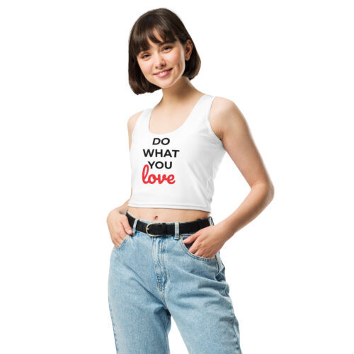 Crop top donna bianco DO WHAT YOU LOVE