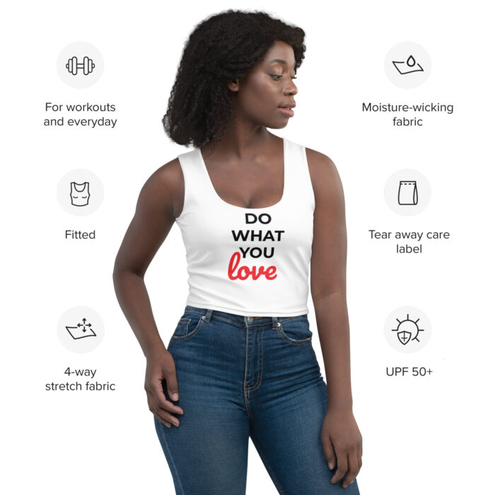 Crop top donna bianco DO WHAT YOU LOVE