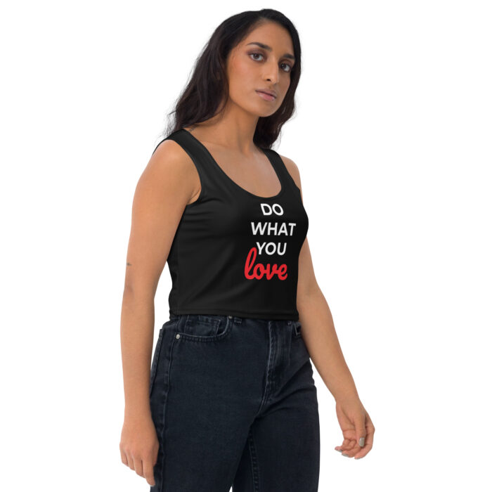 Crop top donna nero DO WHAT YOU LOVE